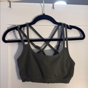 Beyond Yoga Green Criss-Cross Sports Bra Intimates